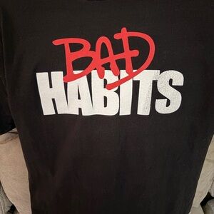 Othr Black Tee with Red and White Print